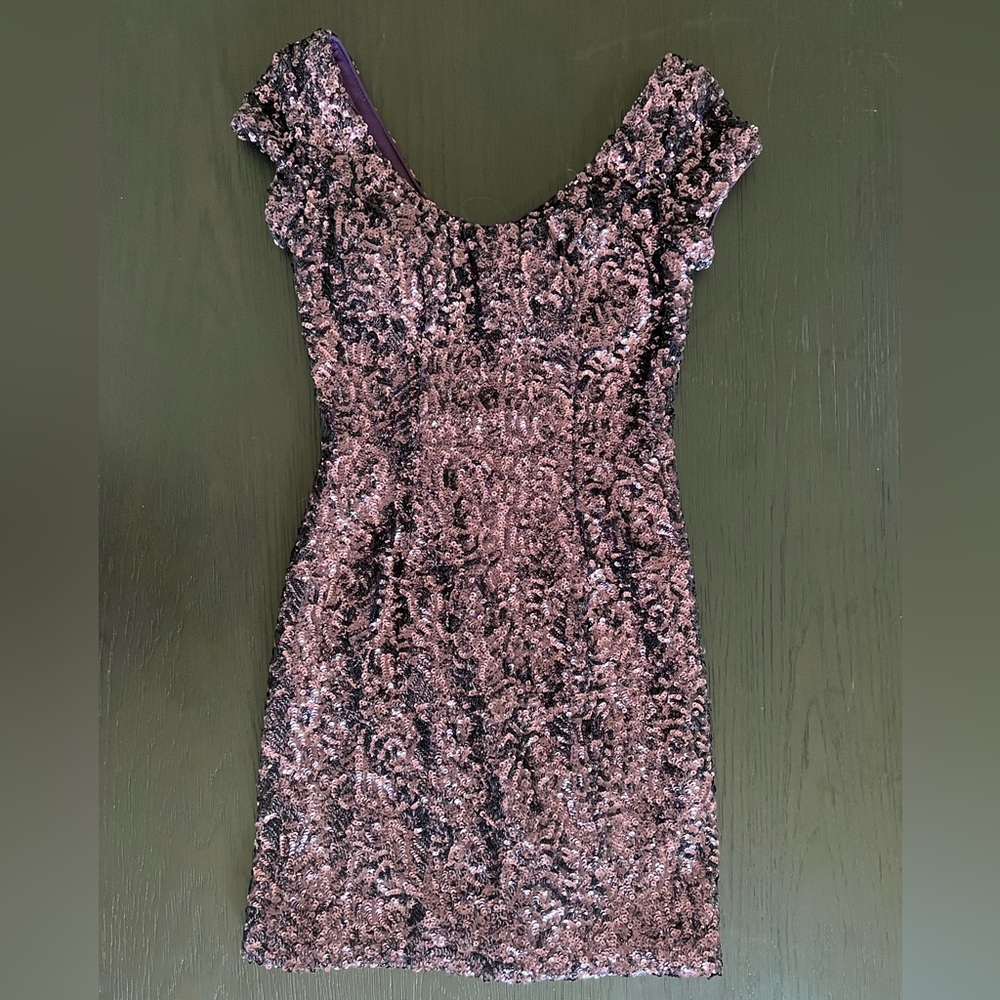 Alyce Paris Purple Sequin Dress